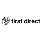 First Direct 1st Account black debit card and mobile banking app displaying a welcome bonus