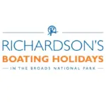 Richardsons Boating Holidays narrowboat cruising serenely on the Norfolk Broads with a family enjoying the view