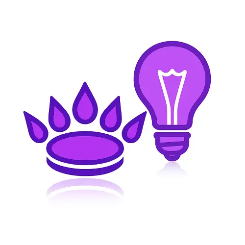 Purple icon featuring a bold gas flame beside a light bulb with white interiors, representing dual fuel deals on Compare100.