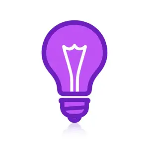 Purple light bulb icon with bold outline and white interior filament, representing electricity deals on Compare100.